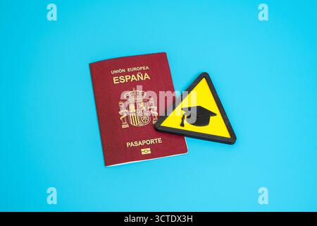 Studying in Spanish universities. Students studying in other countries. Exchange students, academic mobility and global learning opportunities. Foreig Stock Photo