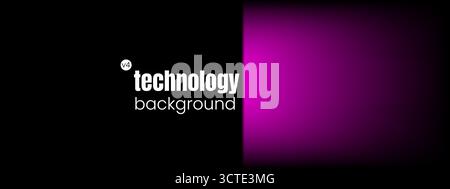 A technology and pink black gradient background with a dark magenta blur round color for an abstract banner or business card.. Stock Vector