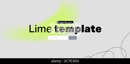 A green and lime template with a gray scribble design for a web cover or trendy abstract background with a soft gradient. Stock Vector