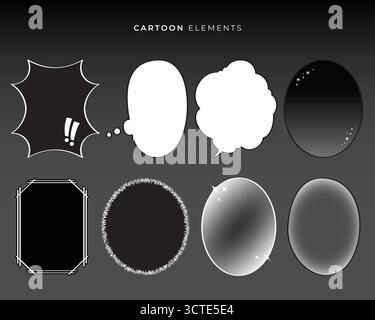 Cartoon speech bubble effect illustration element collection Stock Vector