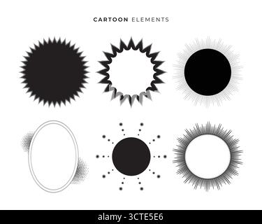 Cartoon speech bubble effect illustration element collection Stock Vector