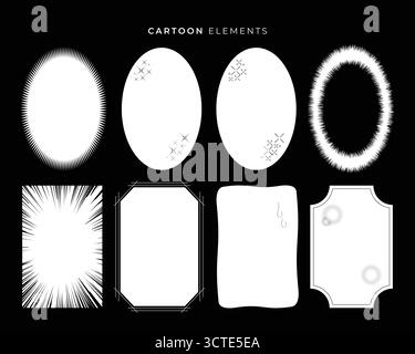Cartoon speech bubble effect illustration element collection Stock Vector
