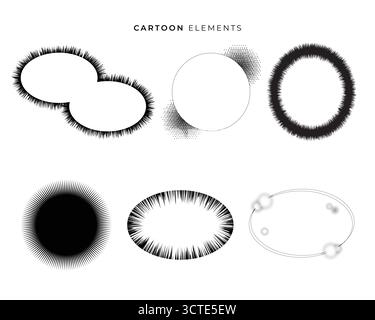 Cartoon speech bubble effect illustration element collection Stock Vector