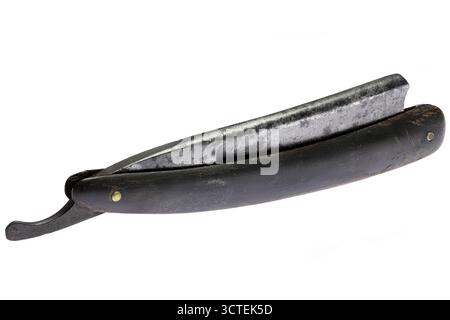 vintage straight razor isolated on white background Stock Photo