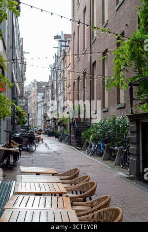Empty side street branching off Spui, Amsterdam, Netherlands Stock Photo