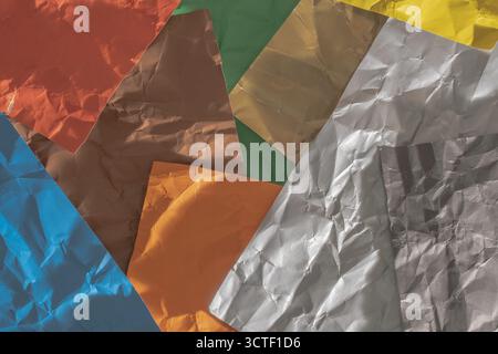 Colored crumpled paper as background, texture or pattern Stock Photo