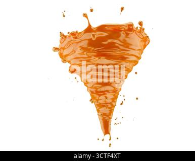 caramel splash isolated on white background. 3d render. Stock Photo