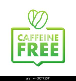 Caffeine free green coffee bean label graphic Stock Vector