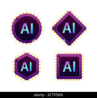 AI processors shaping artificial intelligence technology future Stock Vector