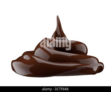 chocolate swirl isolated on a white background. 3d render. Stock Photo