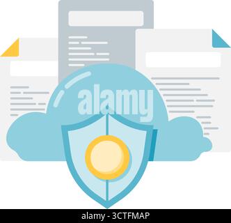 protected cloud data Stock Vector