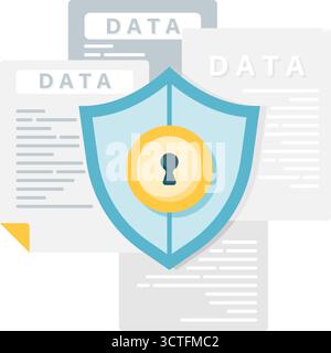 data and document protection Stock Vector