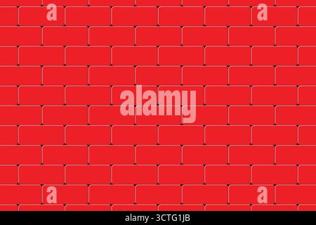 Seamless flat design red brick wall background. Perfect for architecture, construction, or urban-style templates Stock Vector