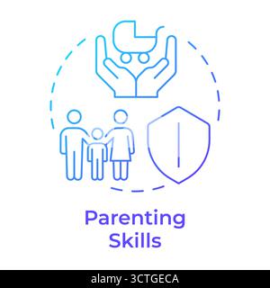 Parenting skills blue gradient concept icon Stock Vector