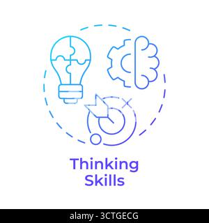 Thinking skills blue gradient concept icon Stock Vector