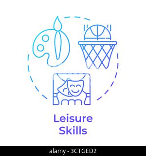 Leisure skills blue gradient concept icon Stock Vector