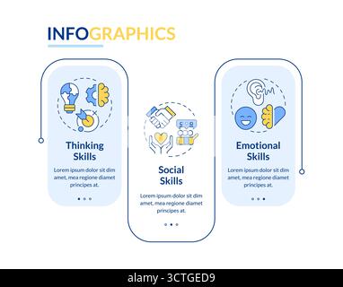 Life skills rectangle infographic vector Stock Vector