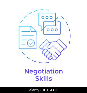 Negotiation skills blue gradient concept icon Stock Vector