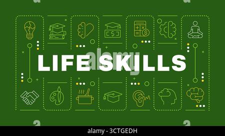 Life skills green word concept Stock Vector