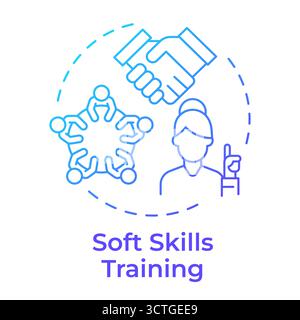 Soft skills training blue gradient concept icon Stock Vector