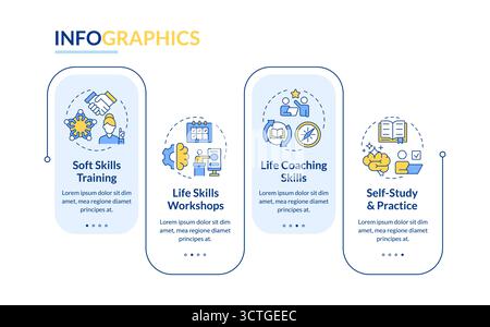 Strategies to improve life skills rectangle infographic vector Stock Vector