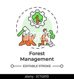 Forest management multi color concept icon Stock Vector