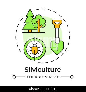 SIlviculture multi color concept icon Stock Vector