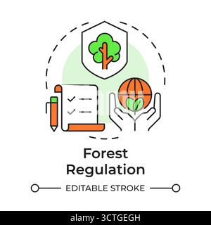 Forest regulation multi color concept icon Stock Vector