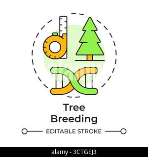 Tree breeding multi color concept icon Stock Vector
