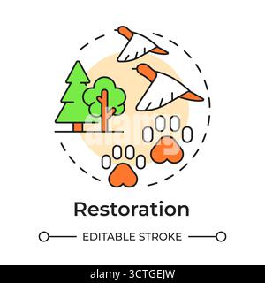 Restoration multi color concept icon Stock Vector