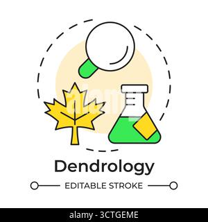 Dendrology multi color concept icon Stock Vector