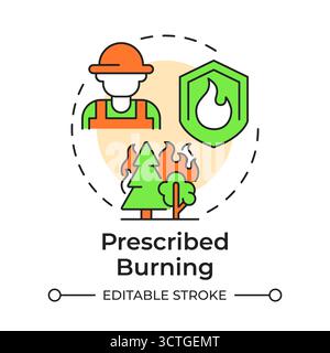 Prescribed burning multi color concept icon Stock Vector