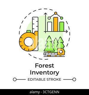 Forest inventory multi color concept icon Stock Vector