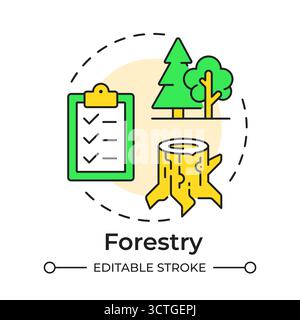 Forestry multi color concept icon Stock Vector