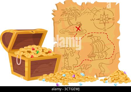 Old parchment with treasure map Stock Vector Image & Art - Alamy