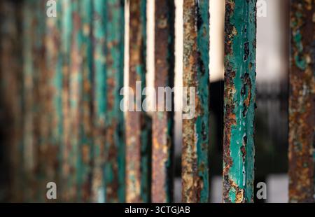 rusty railings Willow Walk central Cambridge Stock Photo