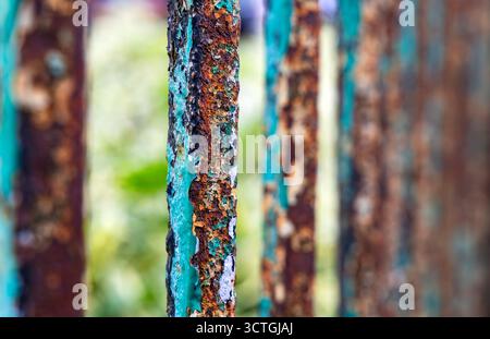 rusty railings Willow Walk central Cambridge Stock Photo