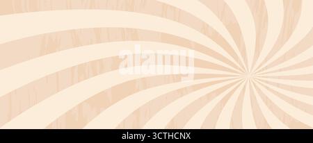 Swirl Groovy Starburst. Abstract retro texture background pattern. Vector illustration. Simple Horizontal curl funky wallpaper for poster and card, te Stock Vector
