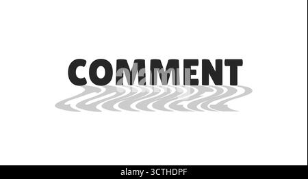 Comment modern digital button with wavy gray shadow Stock Vector
