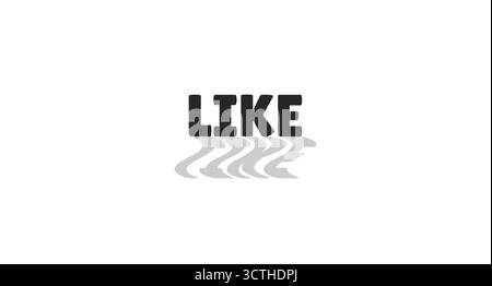 Like modern digital button with wavy gray shadow Stock Vector