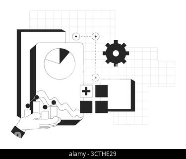Data visualization line onboarding ui illustration Stock Vector