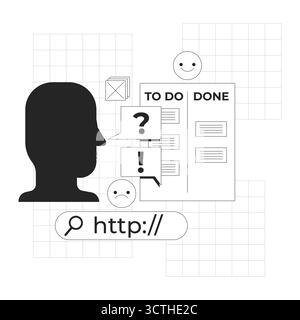 To do list line onboarding ui illustration Stock Vector