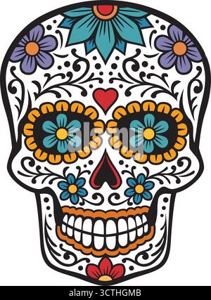 Day of Dead Skull Vector Illustration Stock Vector