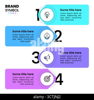 Infographic template with icons and 4 options or steps. Can be used for workflow layout, diagram, banner, webdesign. Vector illustration Stock Vector