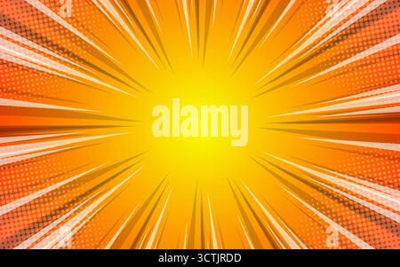 Radial speed lines for comic books. Explosion background.Vector illustration. Stock Vector