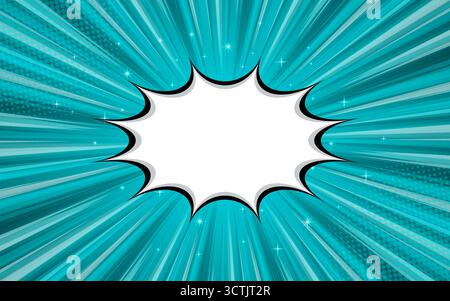 Radial speed lines for comic books. Explosion background.Vector illustration. Stock Vector