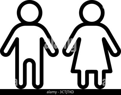 male and female gender symbols  - vector icon Stock Vector