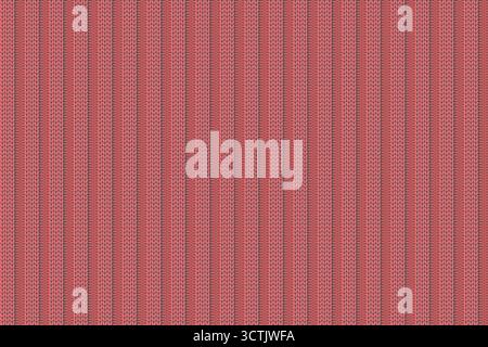 Vector knitting pattern for Christmas and Winter holiday background. Red seamless pattern with elastic band. Ribbed knitting. Stock Vector