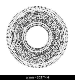 Complex circular network structure with geometric connections and broken torus pattern ideal for technology, science, or data visualization concepts isolated on white background vector illustration Stock Vector