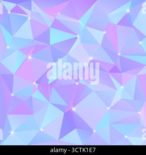 Beautiful blue abstract background of triangles and polygons with flashes of light in the corners Stock Vector